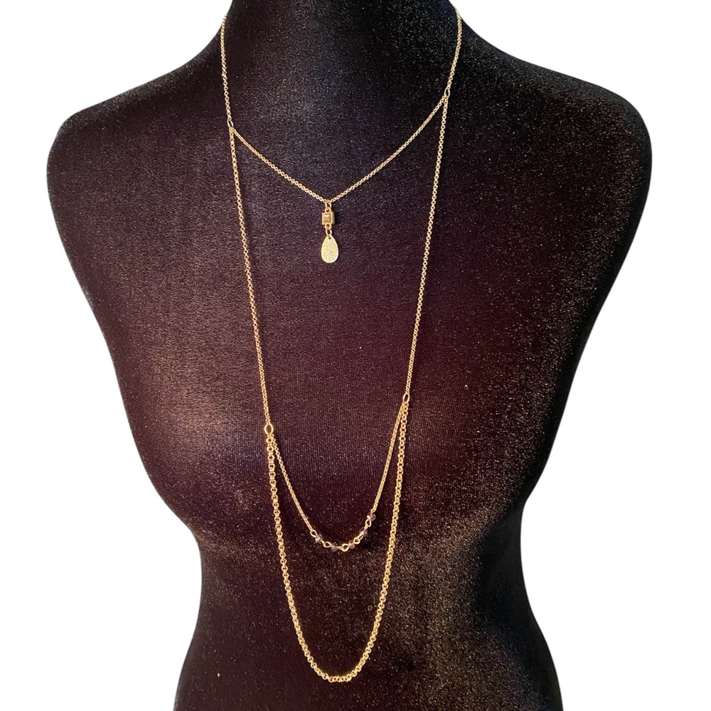 Source Unknown Gold Layered Necklace Elegant Design